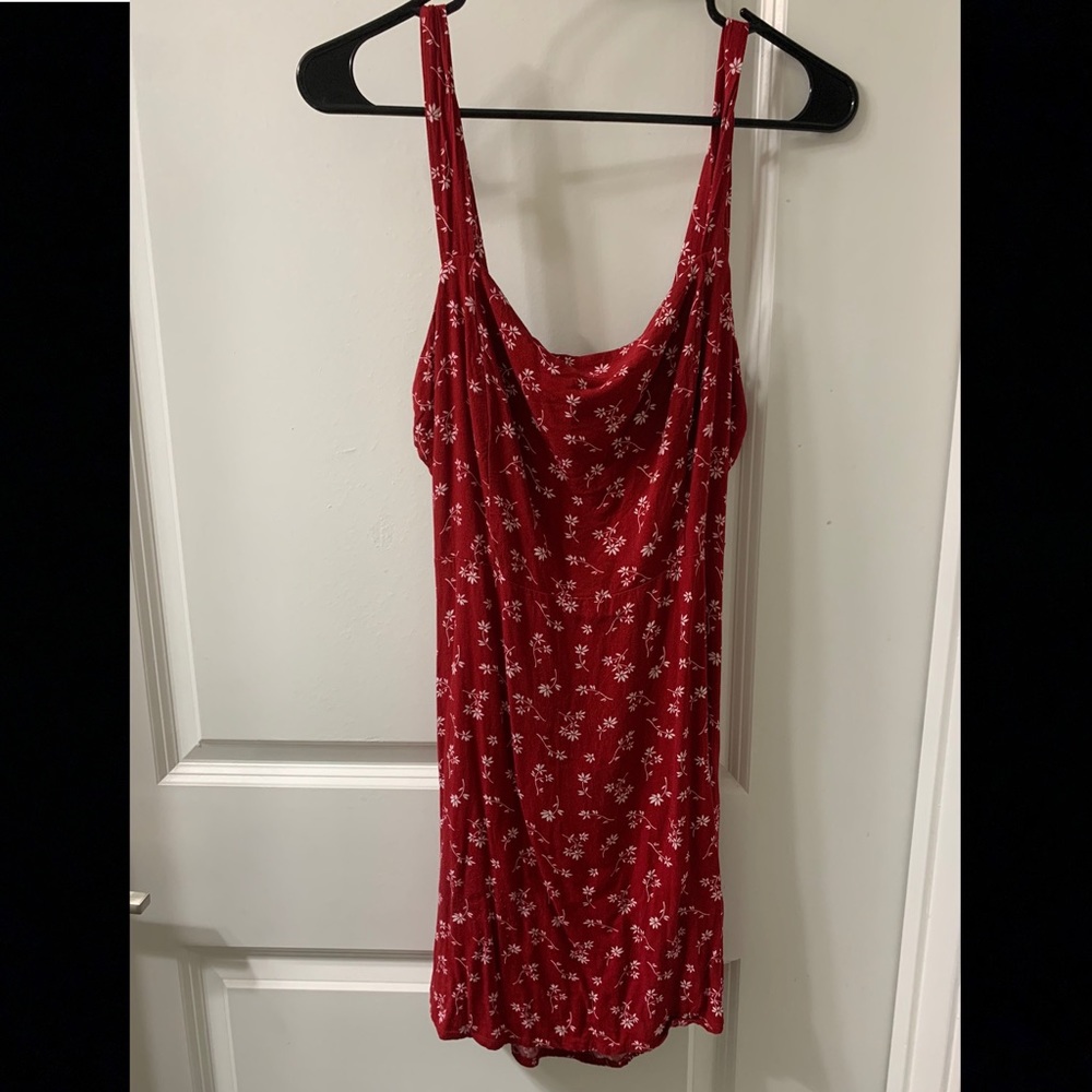red floral sundress